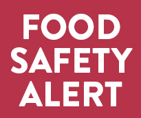 Food Safety Alert on Red Background